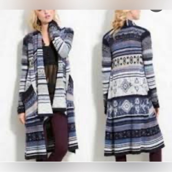 FREE PEOPLE Fair isle Sweater Cardigan Sz XS - Picture 2 of 5